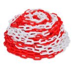 Πλαστική αλυσίδα σε κόκκινο και λευκό χρώμα μήκους 25 μέτρων